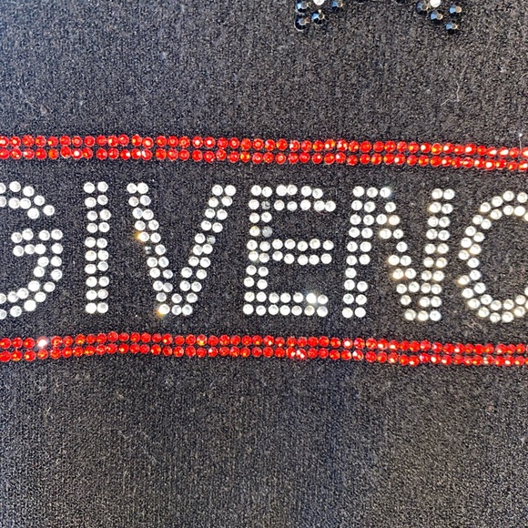 Women’s Givenchy Sweater Scoop Neck Black Bedazzled Star Sz L - Picture 5 of 9